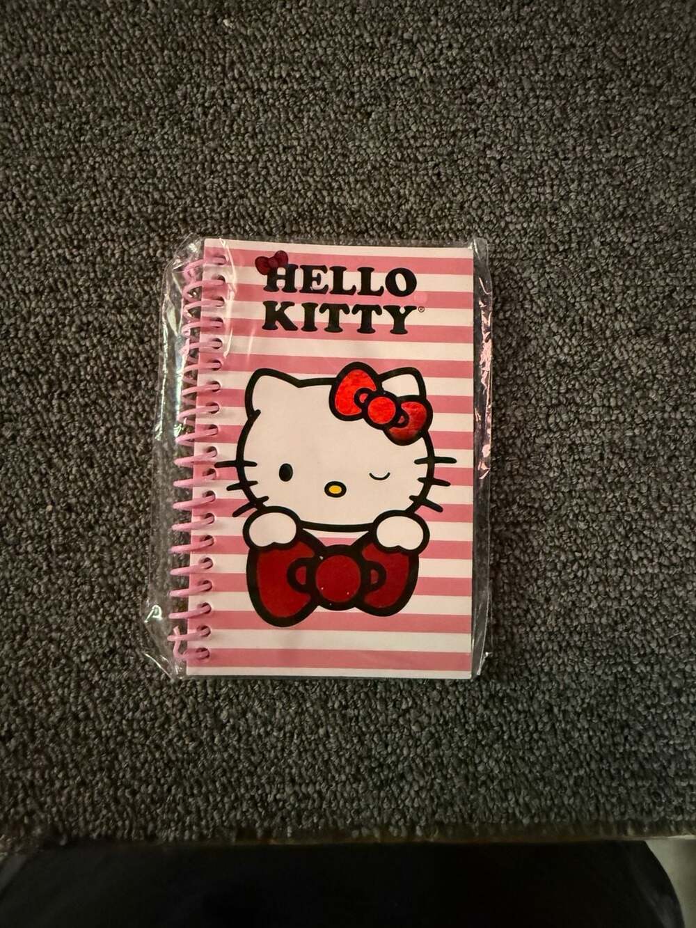 Hello Kitty Foil Cover Journal 120 Pages / 60 Sheets Sanrio Pink Stripe